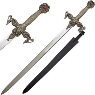 Medieval Warrior Handmade Fantasy Serpentine Sword With Case